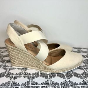Me Too Brody Espadrilles Cream White 9.5 Elastic Comfortable